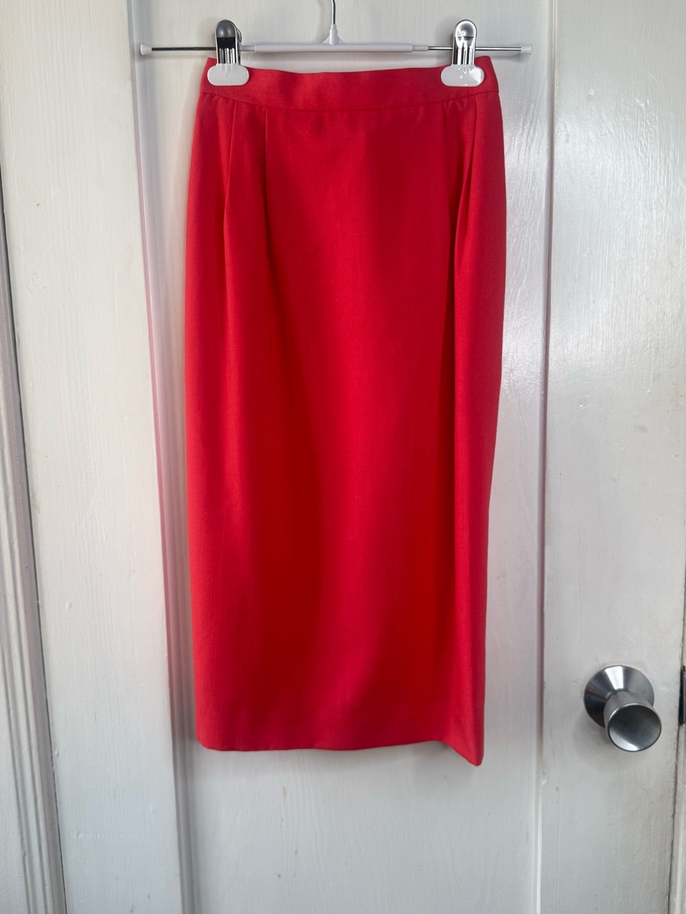 Vintage Red Pencil Midi Skirt
